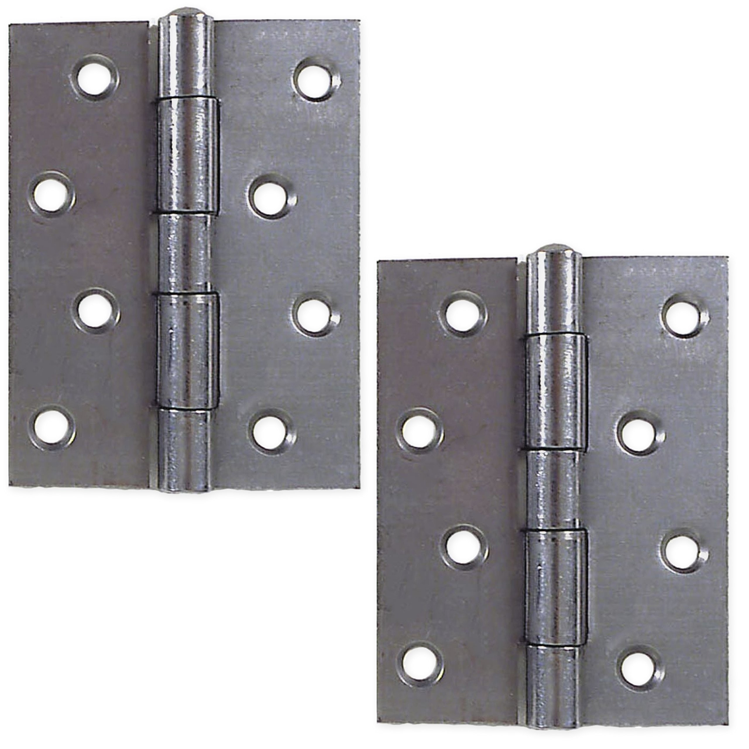 White Hinge White Pair Of 4" Self Colour Steel Butt Hinges 100Mm X 70Mm Heavy Duty Internal Door