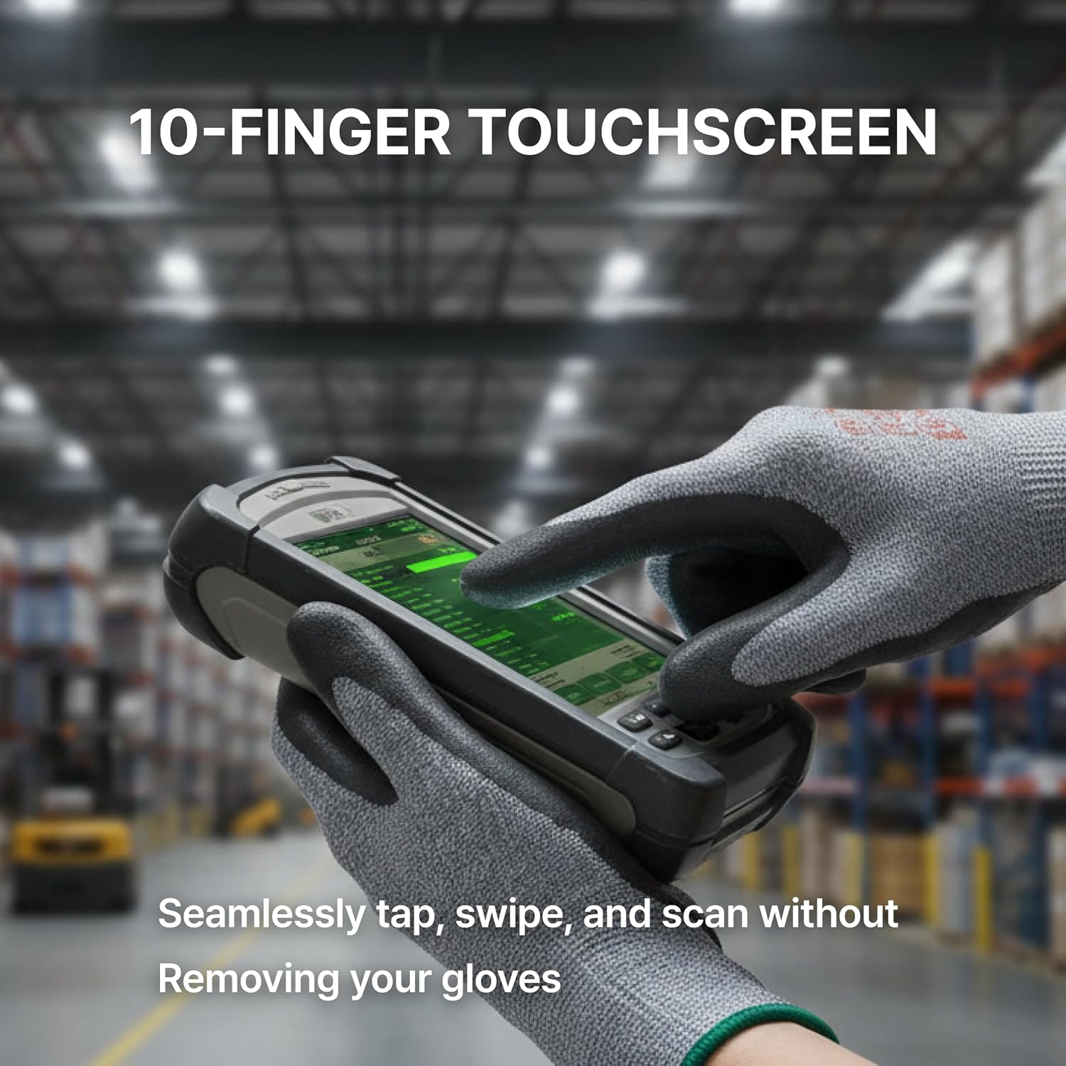 DEX FIT Nitrile Work Gloves FN330, 12 Pairs, 3D-Comfort Stretchy Fit, Firm Grip, Thin & Lightweight, Touch-Screen Compatible, Durable, Breathable & Cool, Machine Washable; Orange M (8)