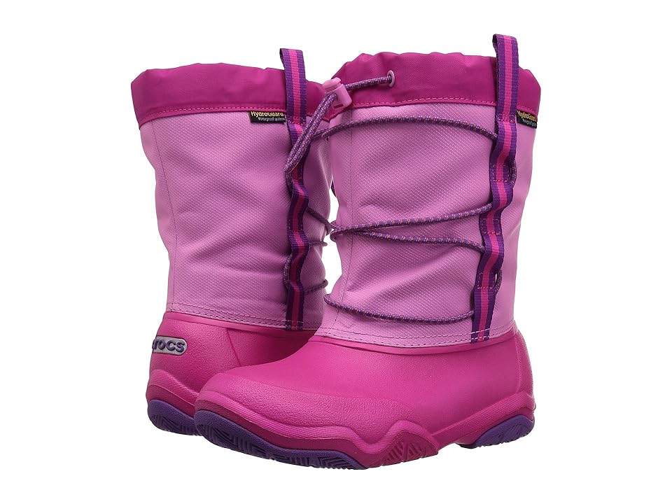 

Crocs Kids Swiftwater Waterproof Boot (Toddler/Little Kid) (Party Pink/Candy Pink) Kids Shoes