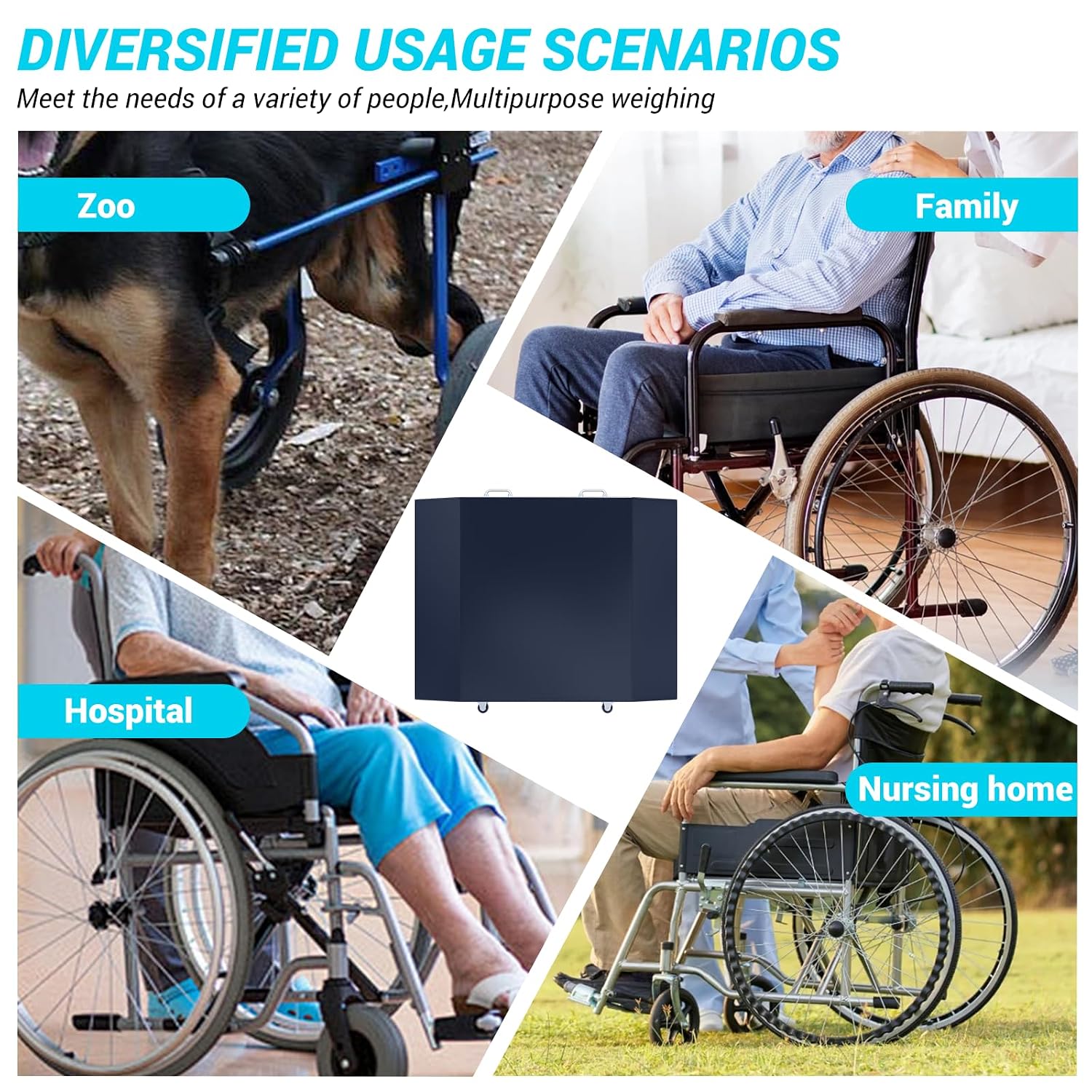 Wheelchair Scale 1000x0.1lb,Digital Medical Scalewith Extended Dual Ramp Portable for Home use