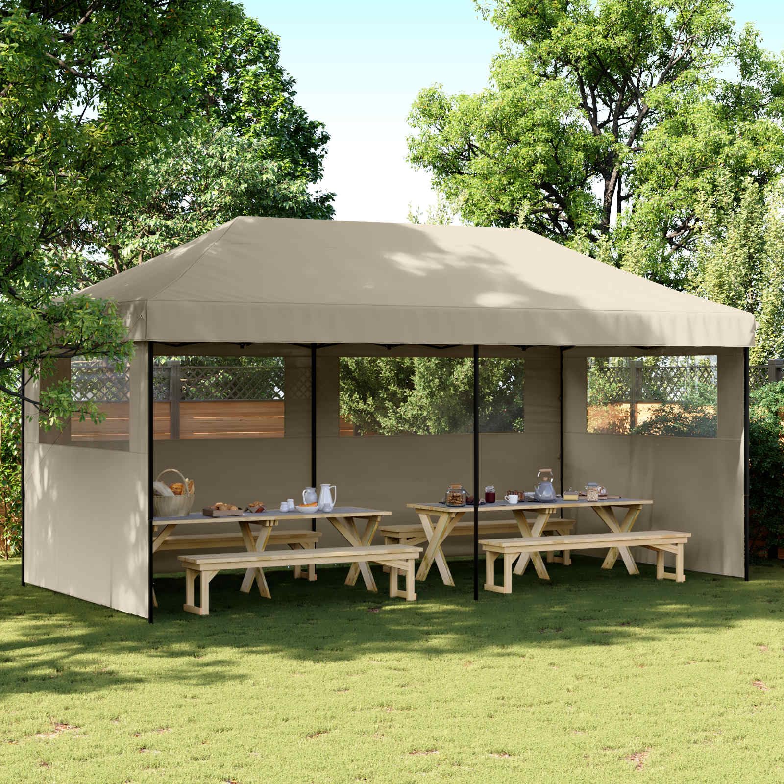 Gazebo Pieghevole 292x580 cm in Acciaio e Tessuto Oxford Talpa | Ampio tendone pieghevole da giardino con borsa per il trasporto, adatto per eventi all aperto e feste in terrazza.