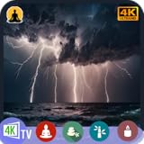 嵐の睡眠音：4K 海の雷と波