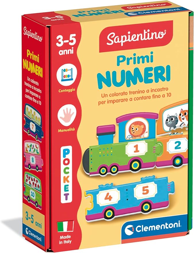 Clementoni Sapientino Montessori - Primi Numeri, Gioco Educativo Metodo Montessoriano per Bambini 3-5 Anni per Imparare Le Cifre e a Contare, Made in Italy, Lingua Italiana, 16878
