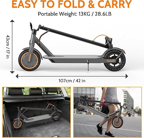 Miniatura 7 de Electric Scooter for Adults, Folding E Scooter with 350W500W Motor 16-22 Mph Top Speed, Max 19-23 Miles Long Range, 8.5''10'' Solid Tires Commuting
