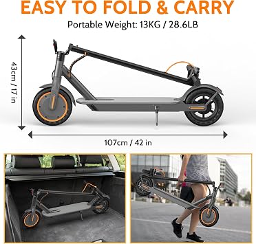 Aovowheel Electric Scooter for Adults, Folding E Scooter with 250W-500W Motor 16-24 Mph Top Speed, Max 15-60Miles Long Range,6.5''/8.5''/10''/14'' Solid Tires Commuting Scooters, Dual Brakes