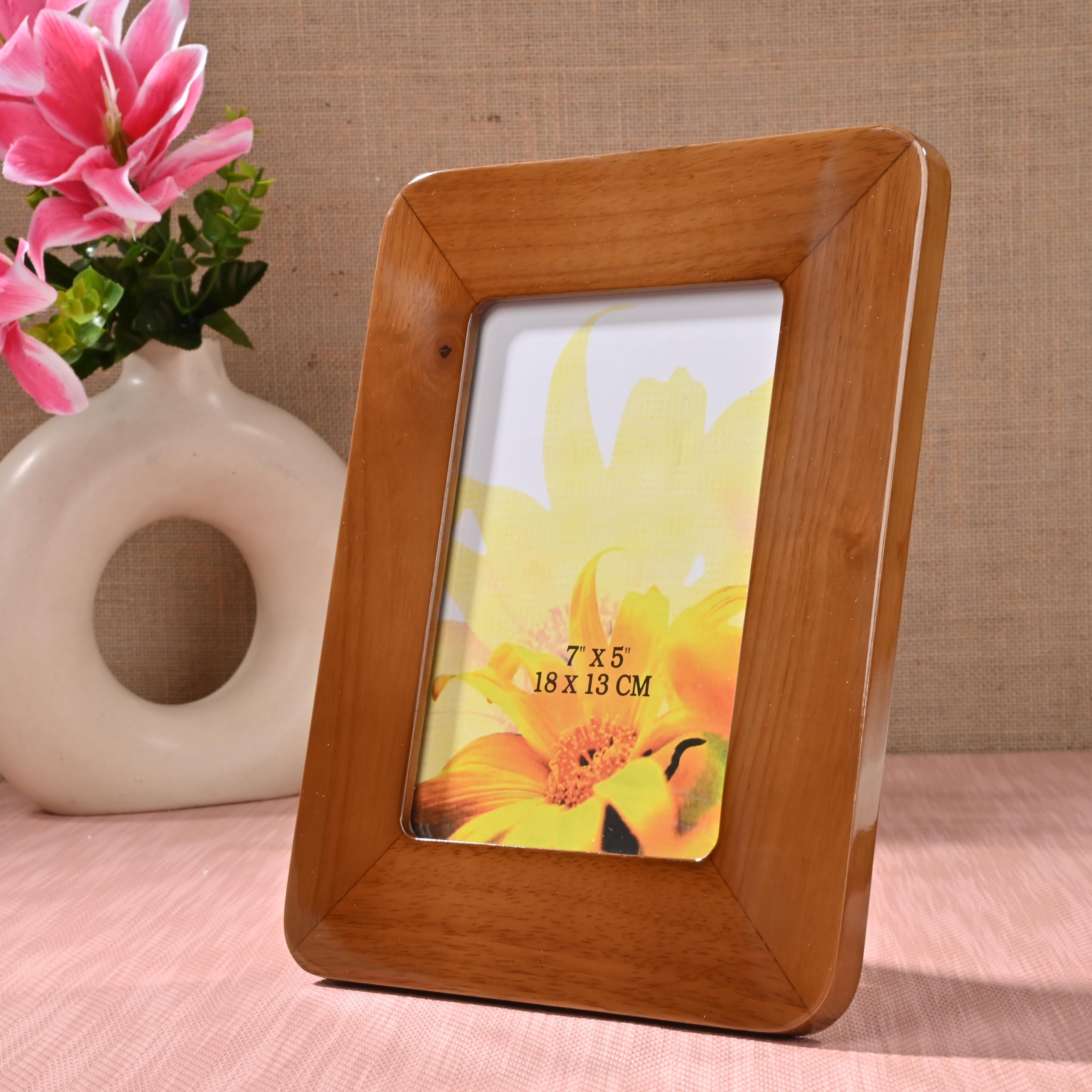GIBOX Memory Keeper 7''x5'' Table Top Walnut Wood Glossy Finish Photo Frame Home Decor Shelves Shelfs & Gifts Item. 1