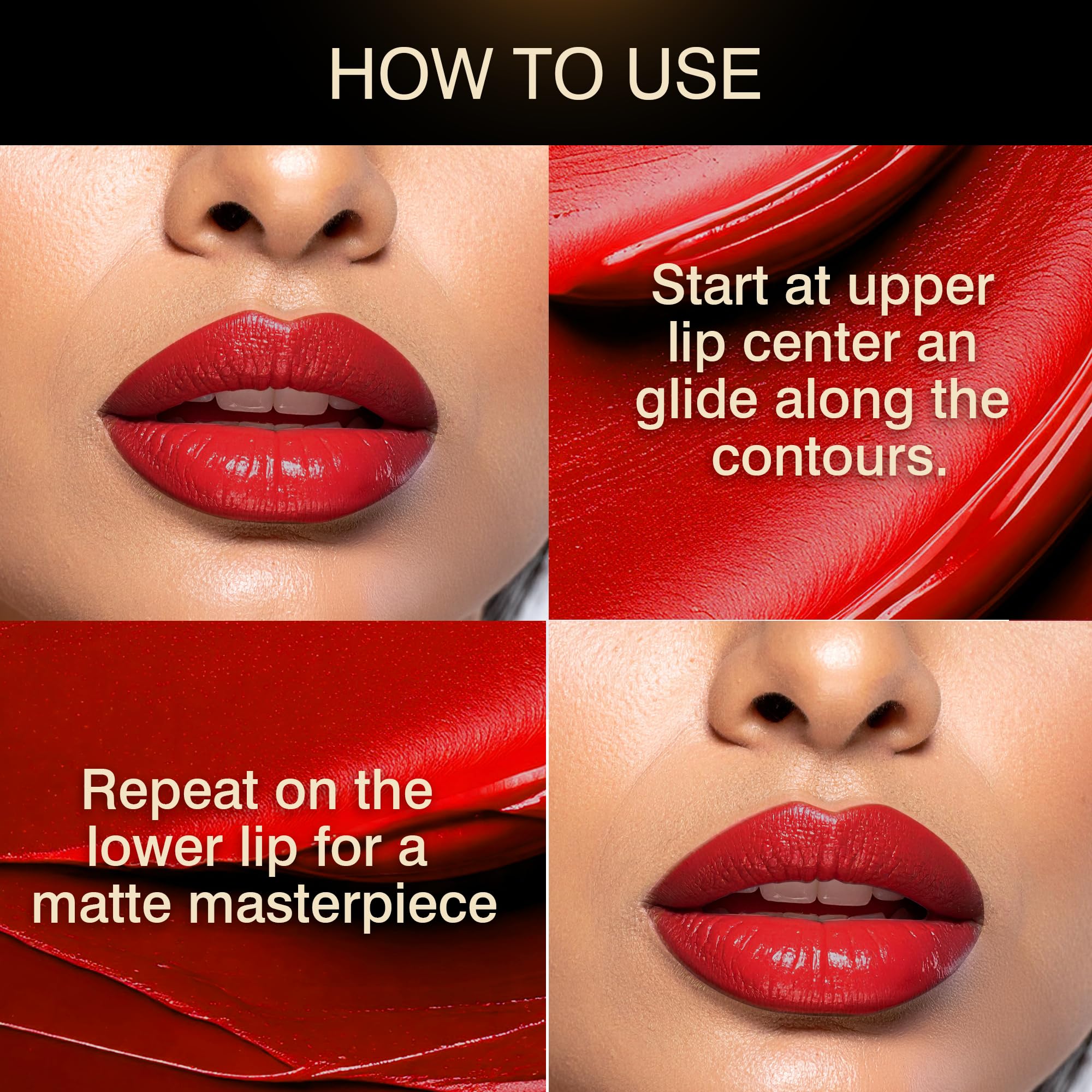 Auric MoistureSeal Lipstick | Red Moon, 4.2g | Hydrating Lipstick with Long-Lasting Color | Satin Finish | Smooth Application | Vegan & Paraben-Free 2