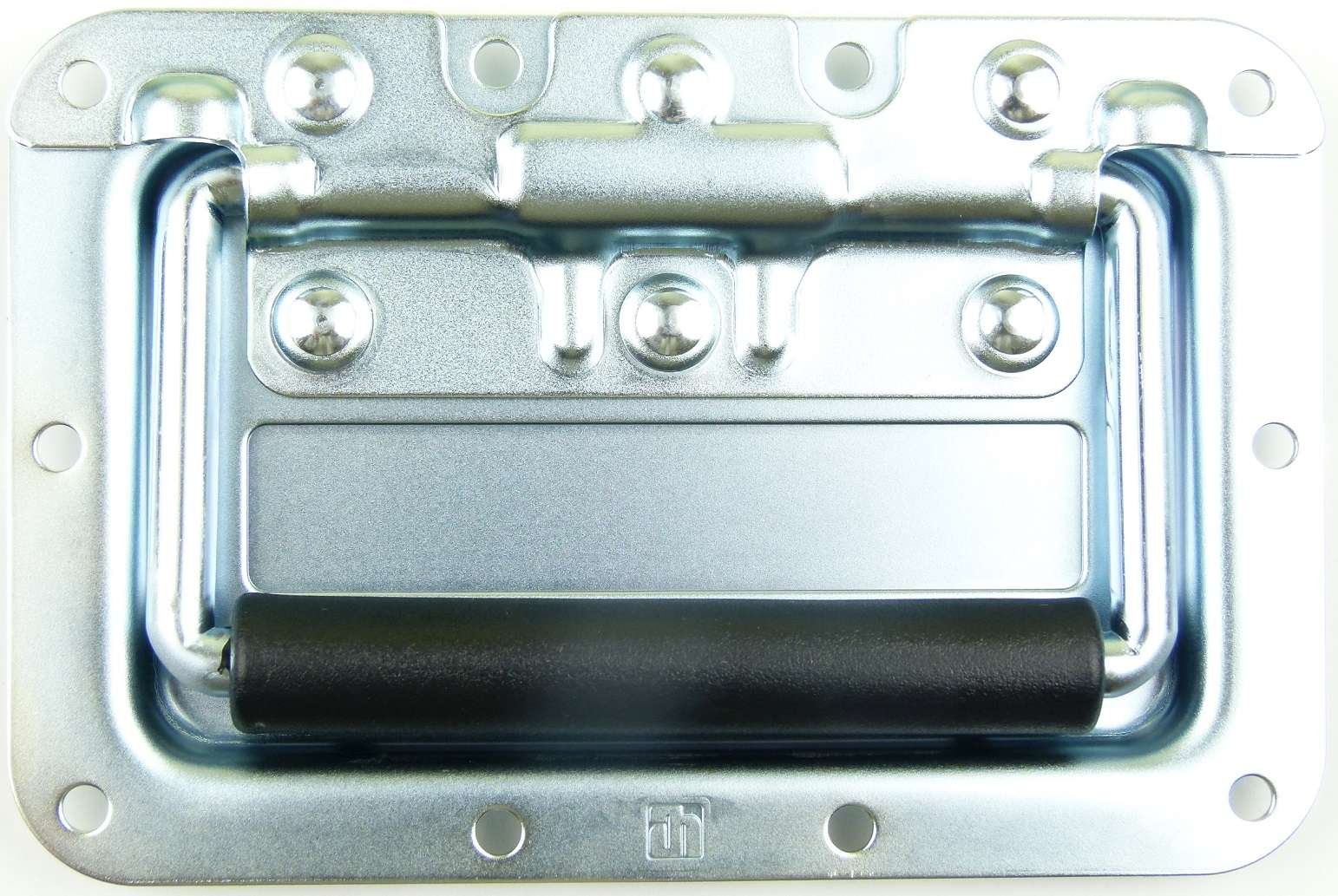 Adam Hall 24 x 34082 Gefederter Klappgriff mittel 154 x 101 mm in Schale/Einbauschale, Stahl silber Kistengriff Boxengriff Tragegriff Case Griff PA Flightcase
