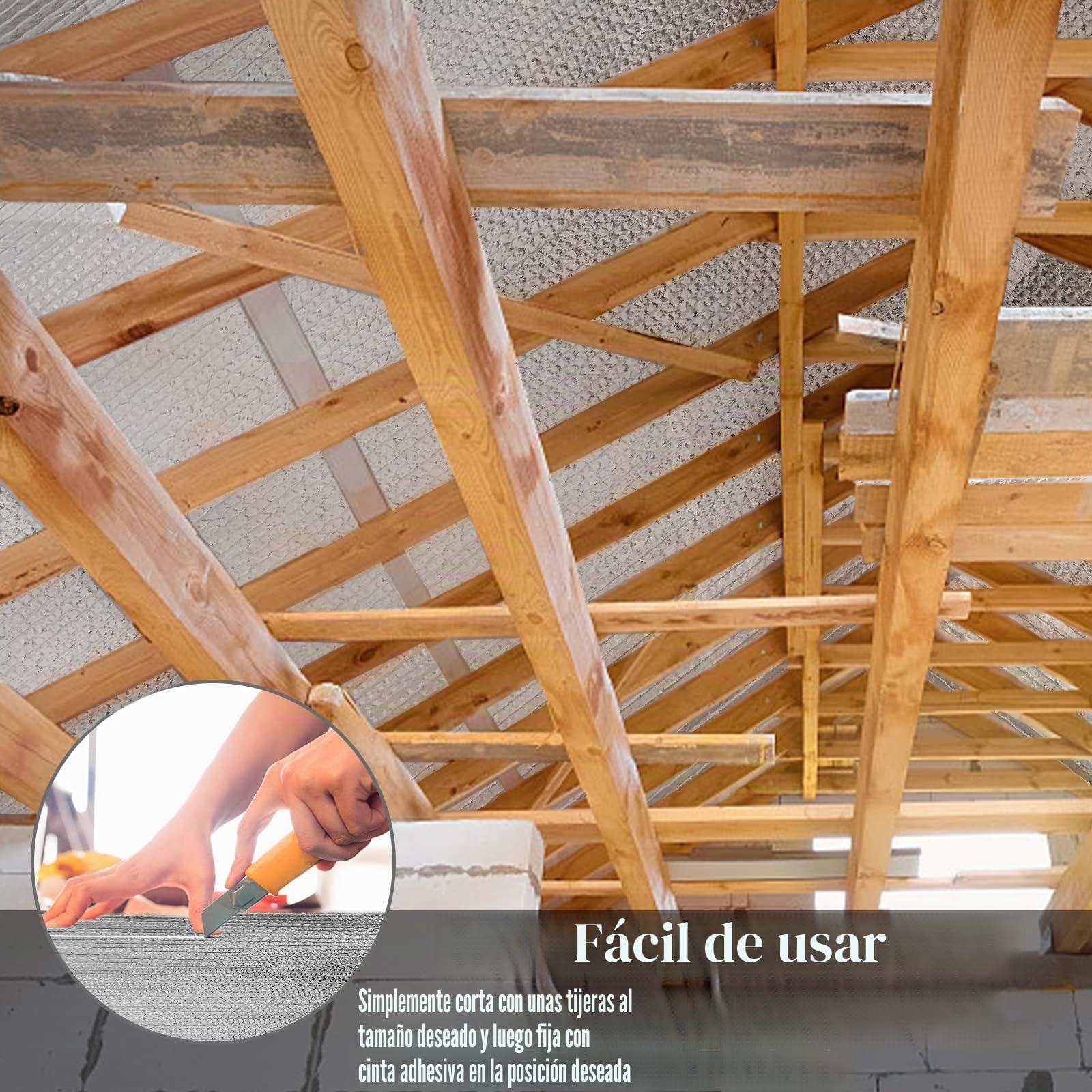 UISEBRT Lámina Aislante de Aluminio, 1 x 10 m, Térmica y Reflectante para Radiadores, 3-4 mm de Grosor, Aislamiento Térmico