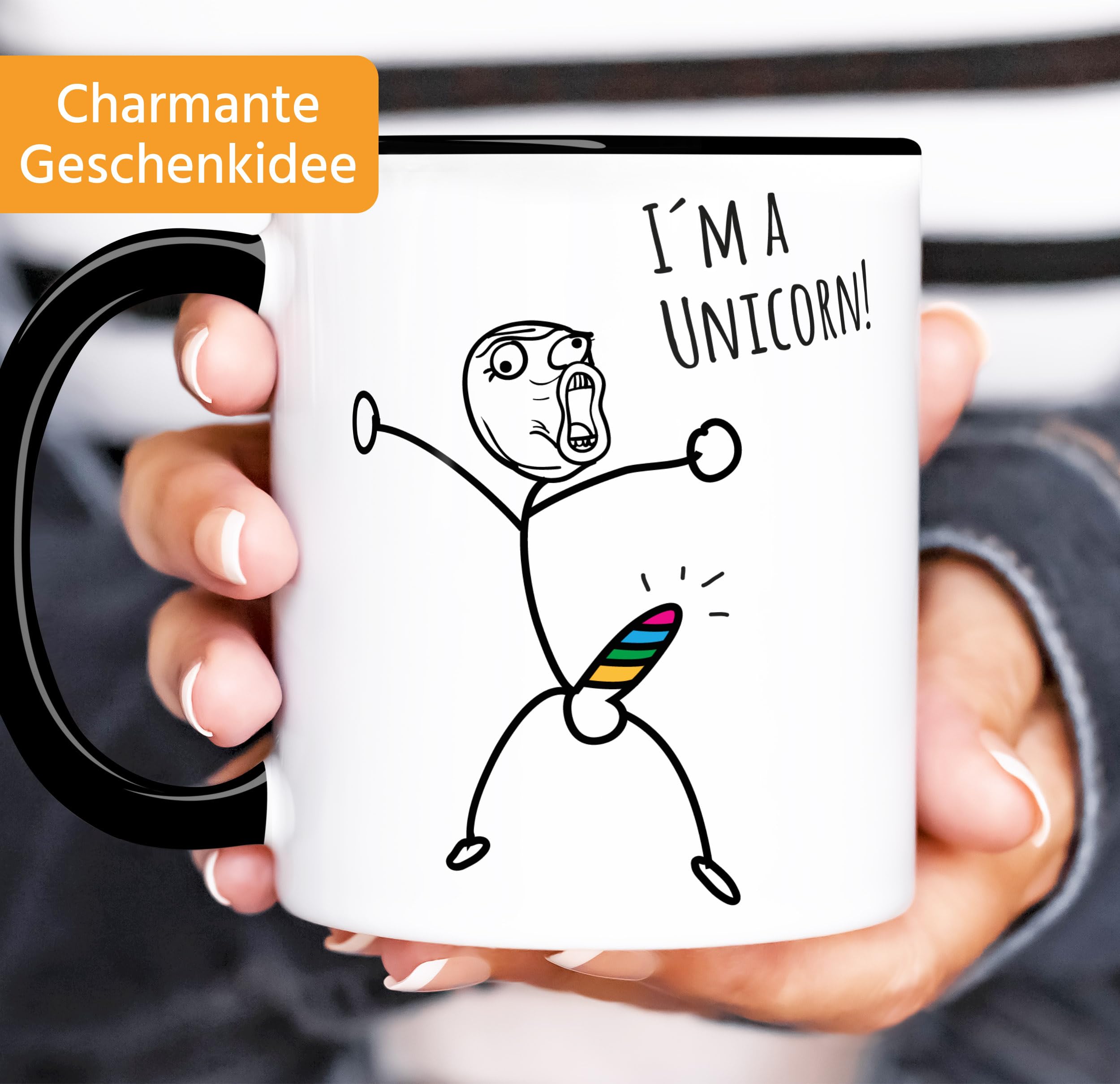 Tazza da caffè con unicorno, con scritta in lingua tedesca Ich