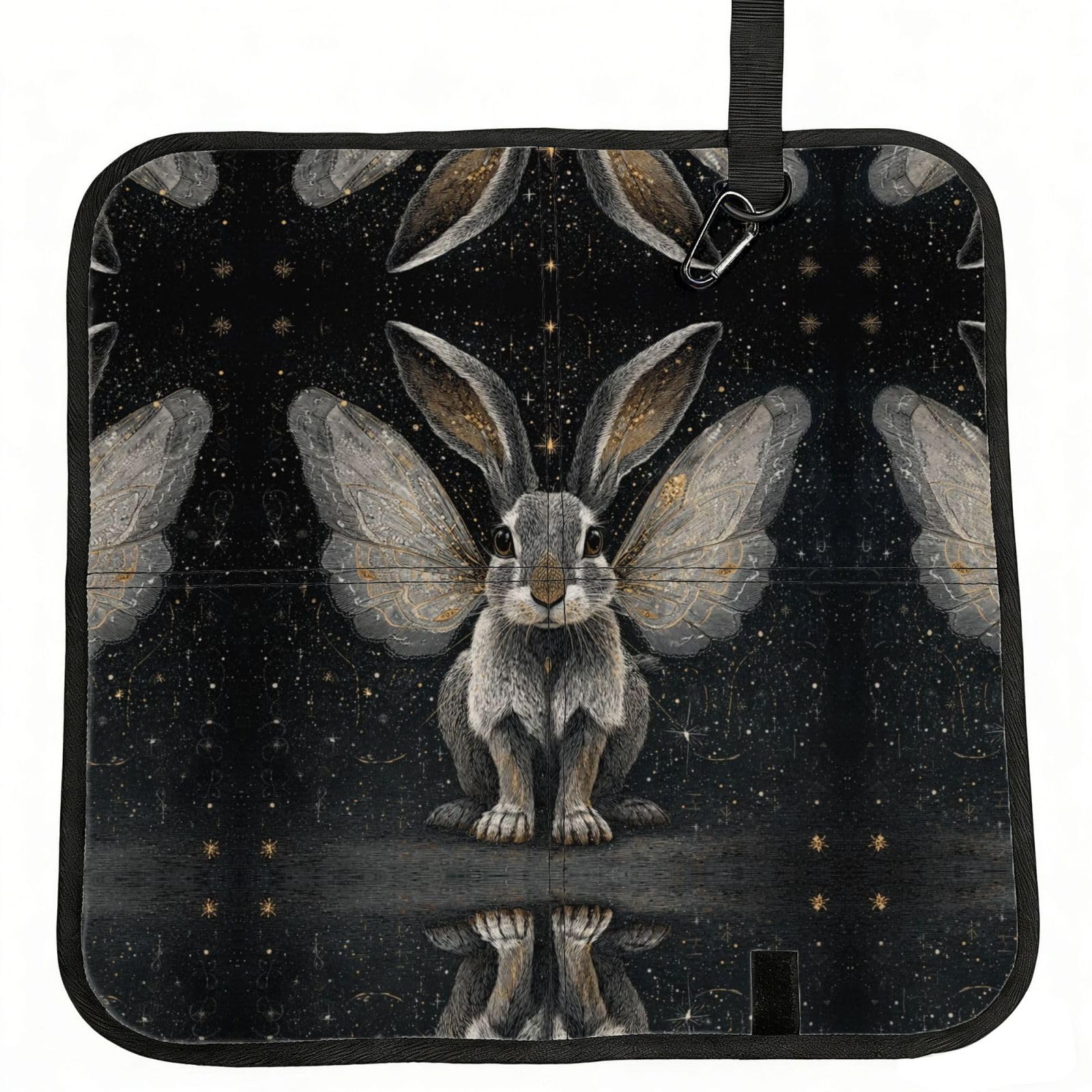 WBQLSL Colorless Rabbit Foldable Seat Cushion - Portable Stadium Pad with Carabiner for Camping Hiking Picnic Beach
