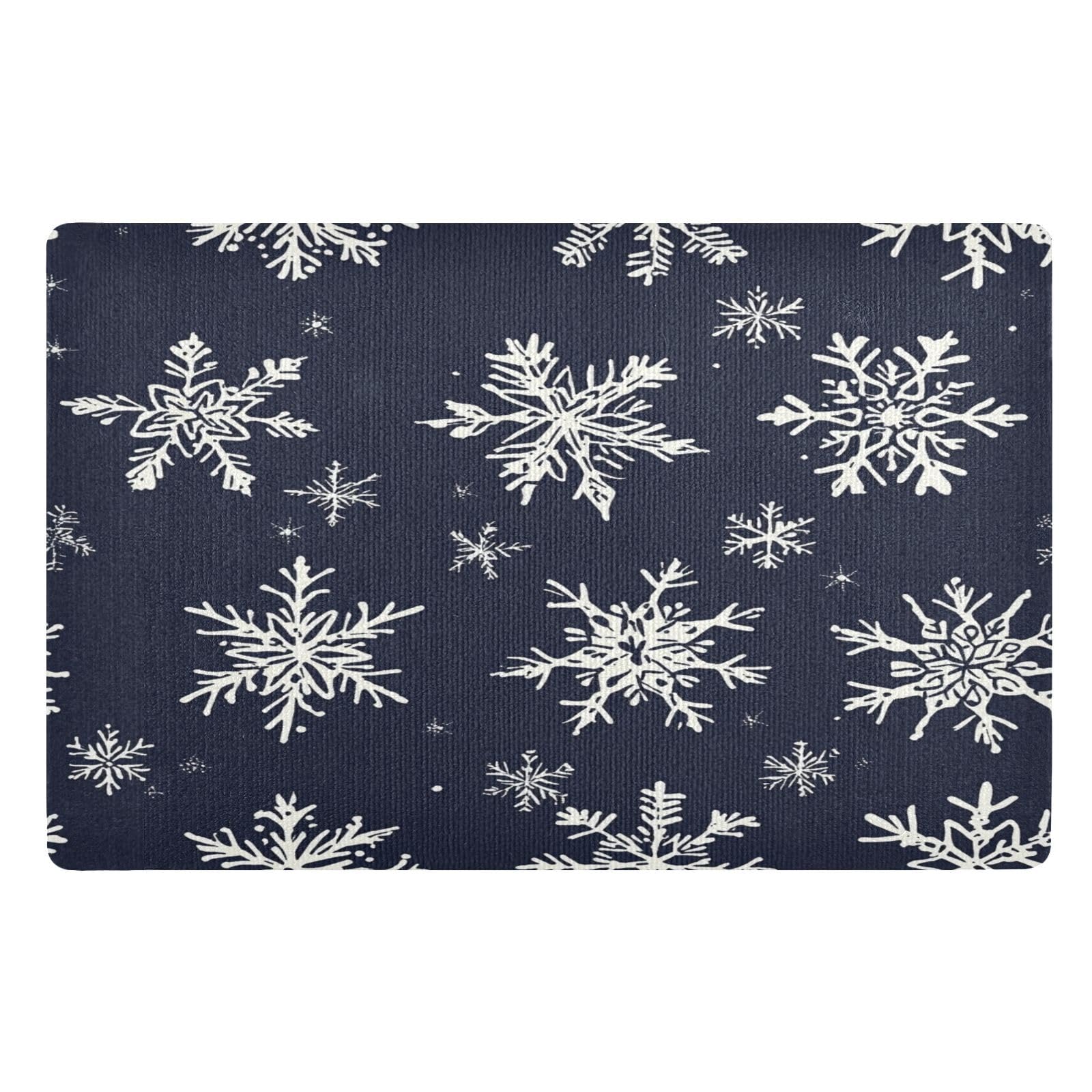 Door Mats Snowflakes Navy Low Profile Door Mat Stylish Indoor Door Mat For Shower Front Door Entrance 40X60Cm