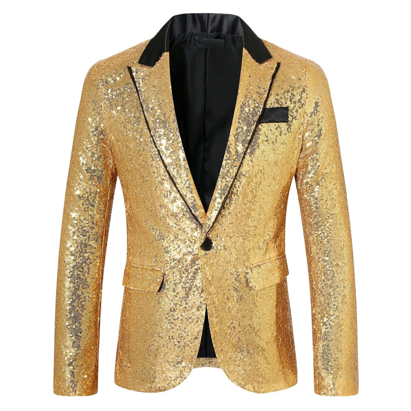 Faschingskostüme Männer - Party Formelle Discokugel Kleidung Herrenjacke Performance-Kostüm Glitzer Blazer Slim Fit Hochzeit Herren Pailletten Sakko Mantel Langarm Mantel Anzug