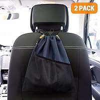 Vista 2 de GNEGNI 2 botes de basura para automóvil, bolsa de basura colgante para automóvil con forro impermeable a prueba de fugas