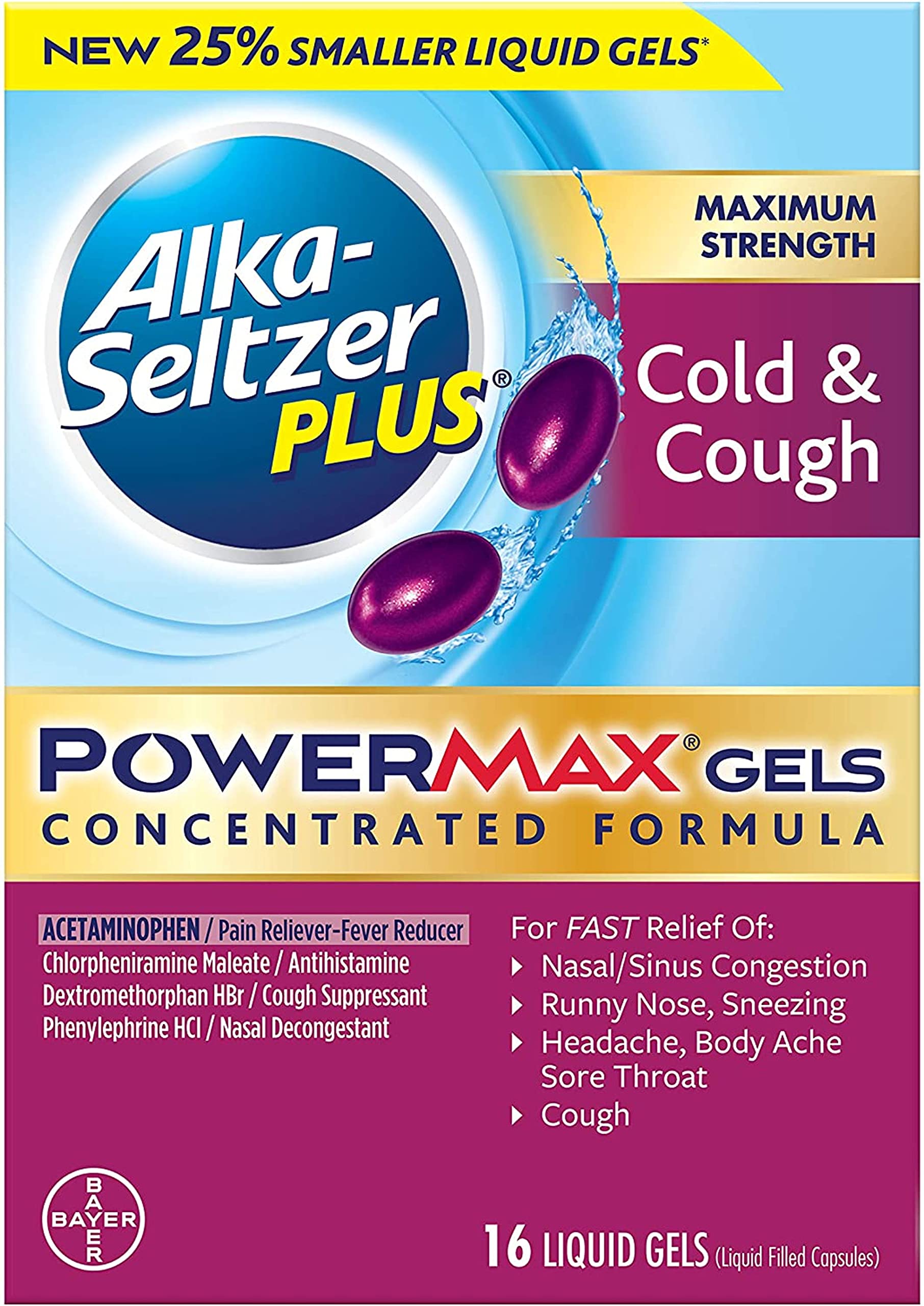 Amazon.com: Alka Seltzer Plus Maximum Strength PowerMax Cold and