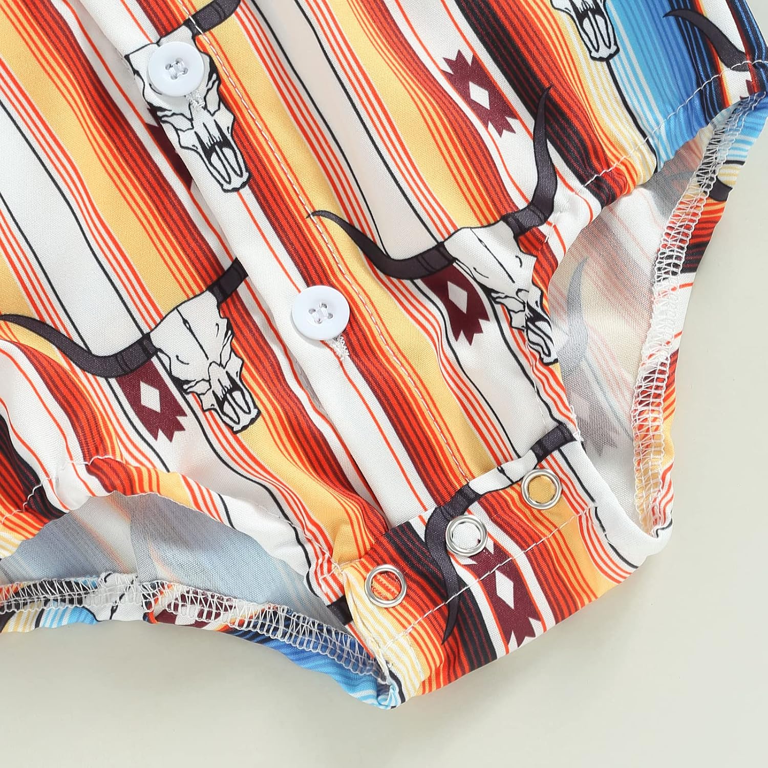 Karuedoo Western Baby Boy Clothes Cow Print Shirt Romper Infant Short Sleeve Button Down Bodysuit One Piece Gentleman Outfit - Image 7