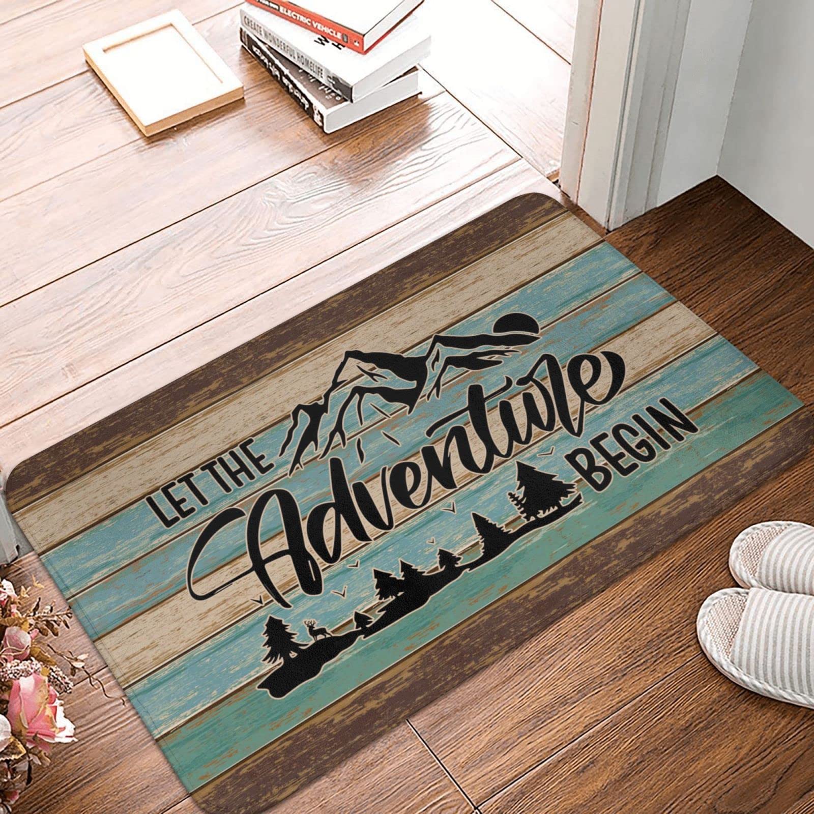 Tapis de chaussures Let The Adventure Begin COTECI paillasson d'automne extérieur 50x80 cm
