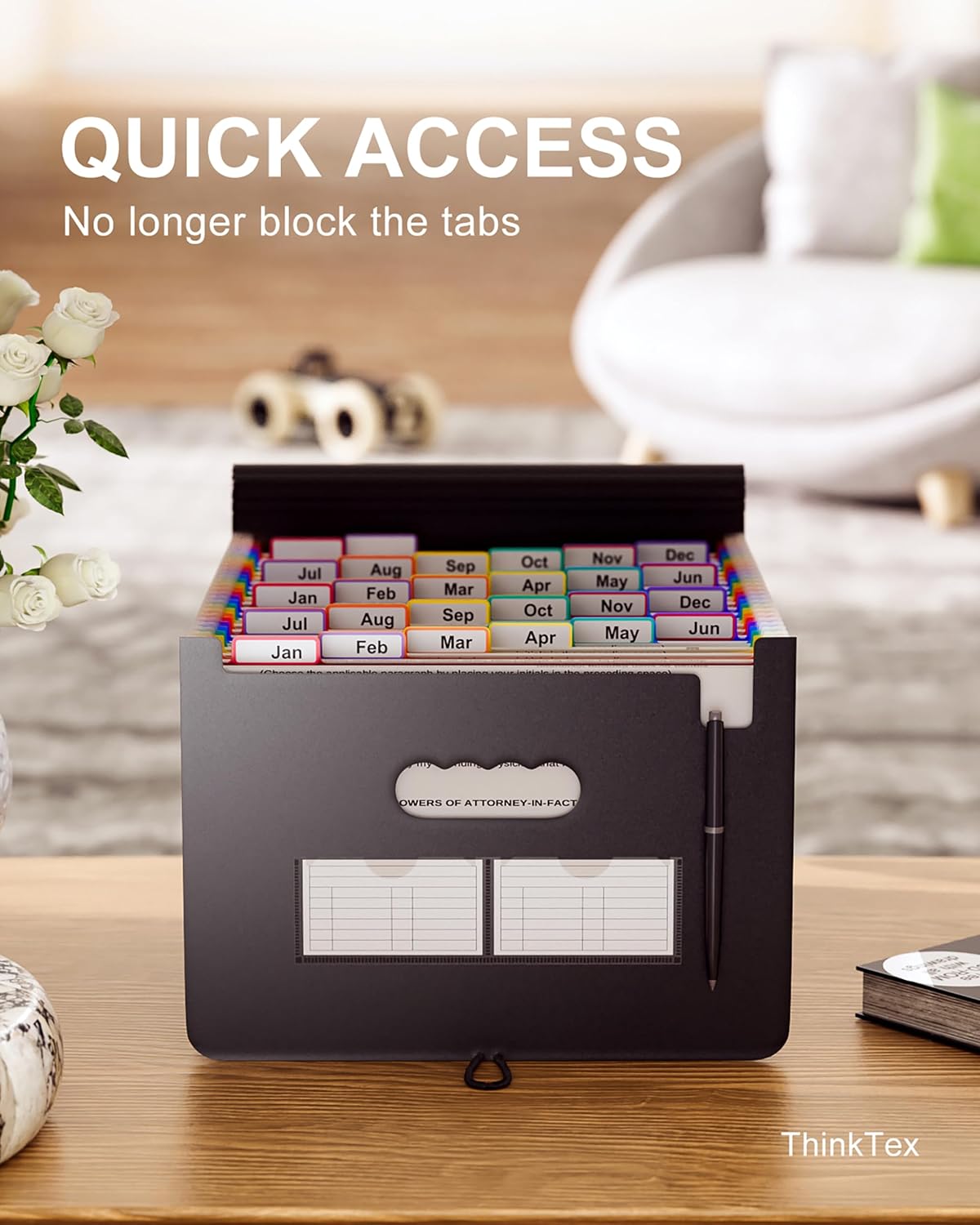 ThinkTex Accordion File Organizer, 26 Pockets Expanding File Folders image 4