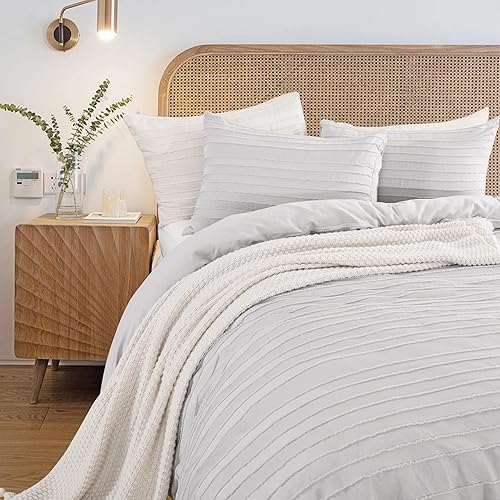 Miniatura 10 de NEXHOME PRO Juego de funda de edredón tamaño King, color naranja brunt de 3 piezas, juego de funda de edredón bohemia de microfibra suave y ligera