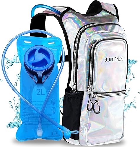 Miniatura 1 de SoJourner Bags, Rave Hydration Pack - Bolsa de agua de 2L incluida, para festivales, raves, senderismo, ciclismo, fiestas, escalada, carrera y más