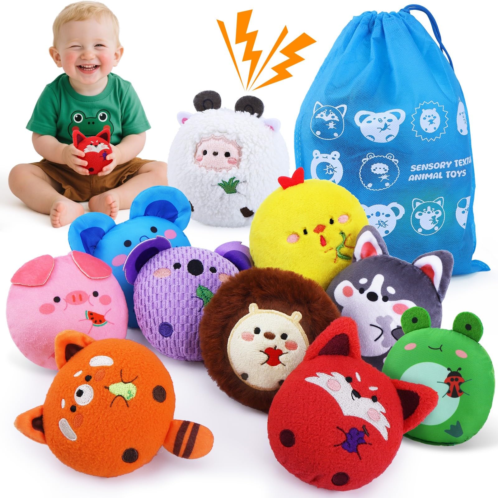 Sensory Toys Texture Bean Bags for Kids, 10 Packs