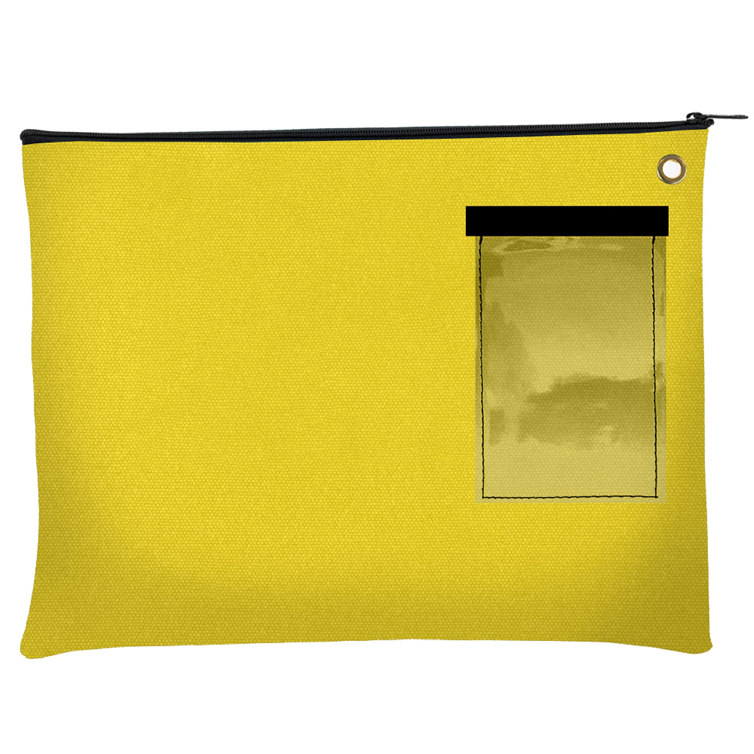 BankSupplies Canvas Interoffice Mailer, 14 oz. - 14W x 11H - Yellow - Transit Bag - Large Zipper Bag with Grommet - Use with Padlock or Zip Tie for