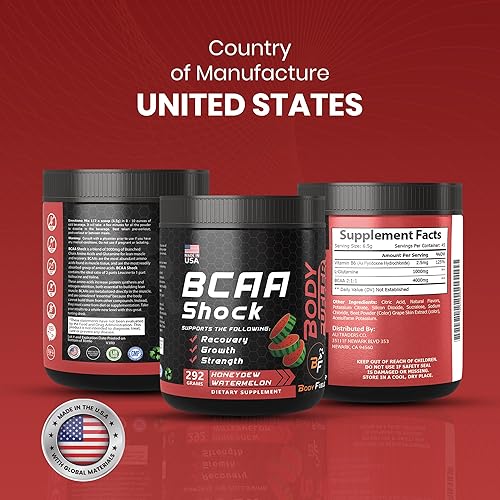 Miniatura 3 de BODY FUELER Polvo energético de aminoácidos con BCAA, la mejor bebida de recuperación intra y después del entrenamiento, polvo de recuperación