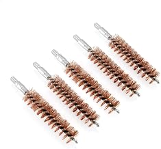 BOOSTEADY 5 Pcs Phosphor Bristle Bronze Bore Gun Cleaning Brush for Pistol Shotgun with 50 Professional Square Patches Multi-Caliber