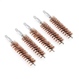 BOOSTEADY 5 Pcs Phosphor Bristle Bronze Bore Gun Cleaning Brush for Pistol Shotgun with 50 Professional Square Patches Multi-Caliber