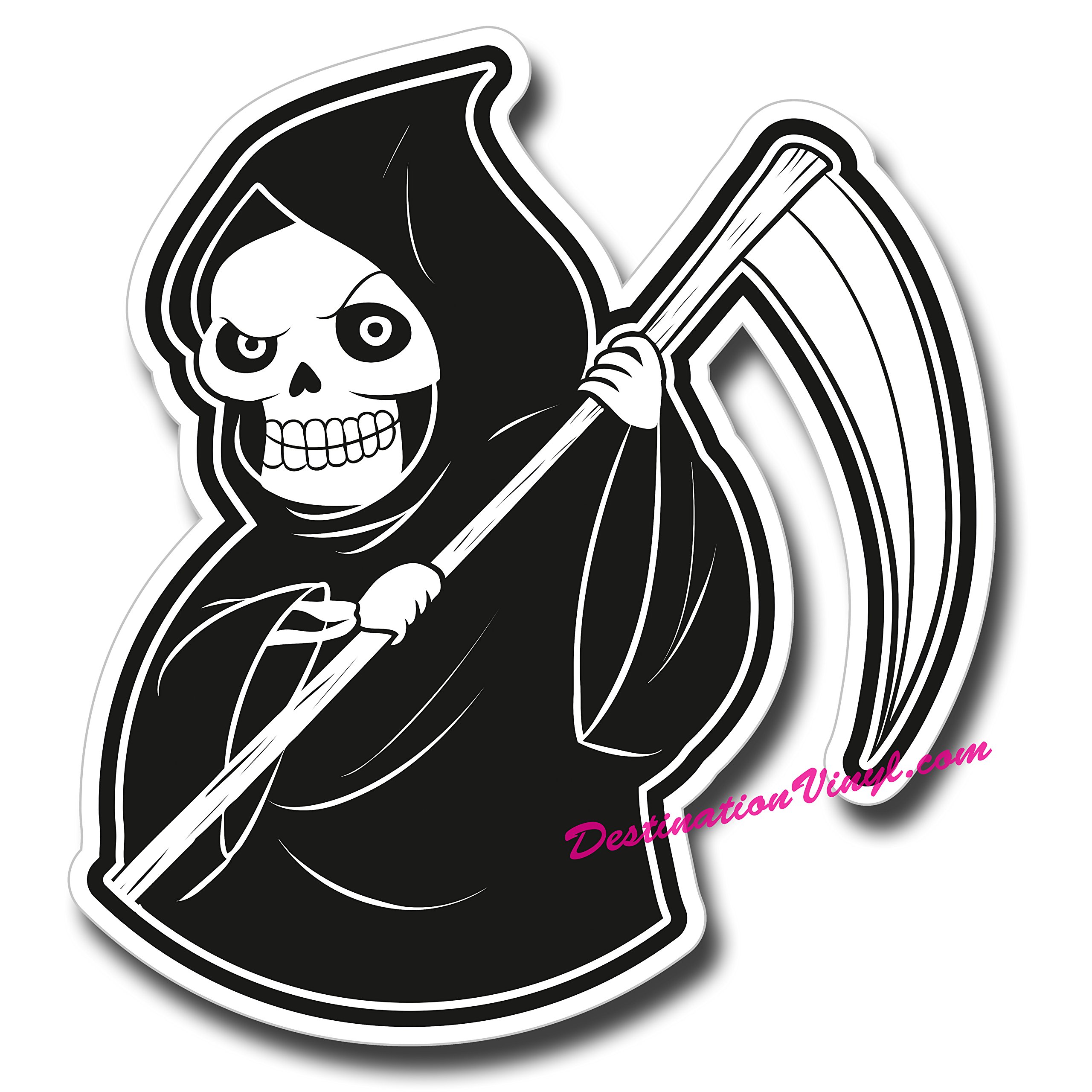2 x Glossy Vinyl Stickers - Death Laptop Bike Wall Fridge Funny Decal #0138 (As Shown.)
