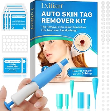 Skin Tag Removal Kit with 40 Bands 2mm-8mm, Skin Tag Remover Auto Fast-Acting, Painless Effective Wart Freeze Removal, Wart Remover, Tag Buddy for Skin Tags, Mole Remover with 36 Skin Repair Patches