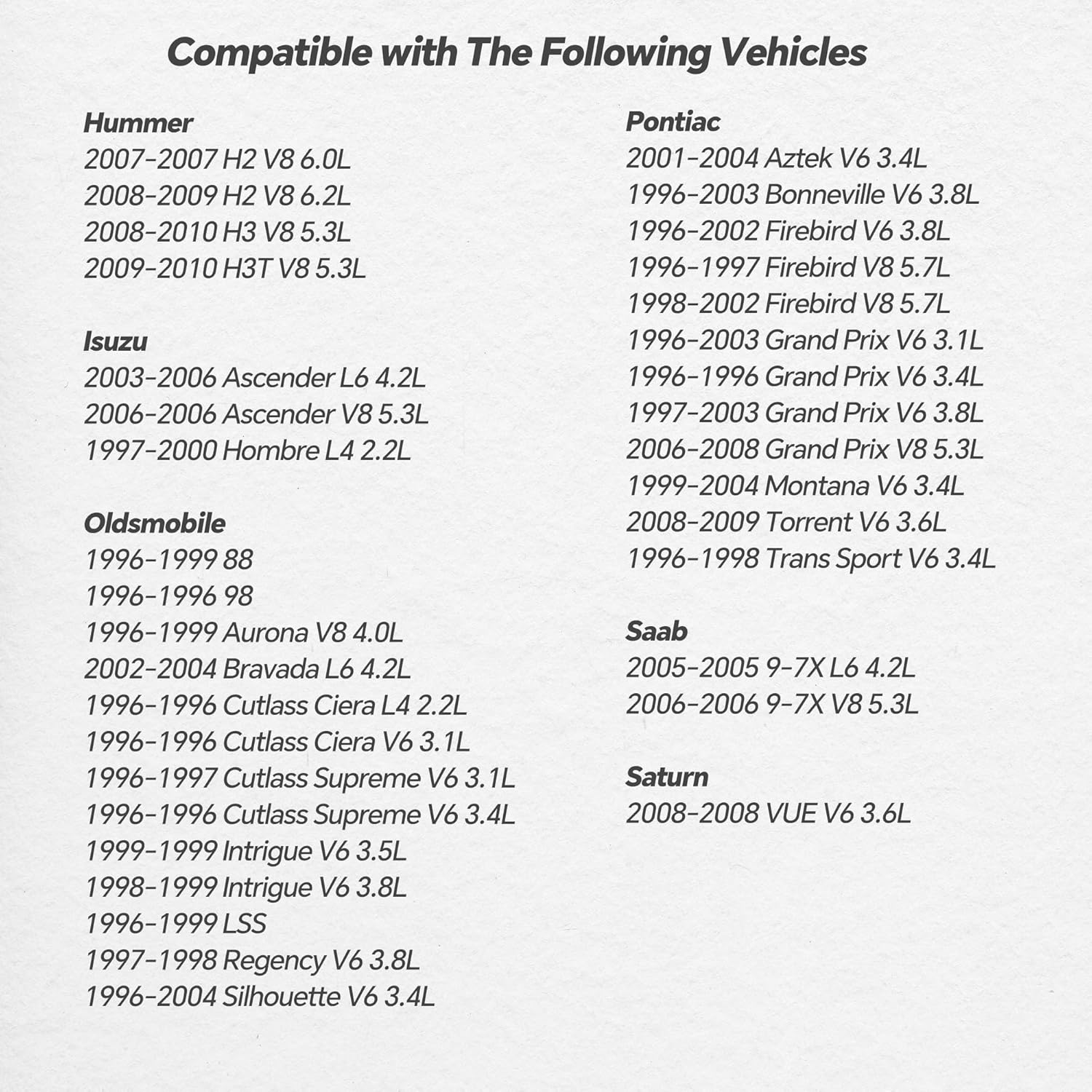 234-4337 Oxygen O2 Sensor Upstream or Downstream Compatible with Buick Cadillac Chevrolet GMC Hammer Isuzu Oldsmobile Pontiac Saab Saturn Replaces 12578459 234-4087 2PCS