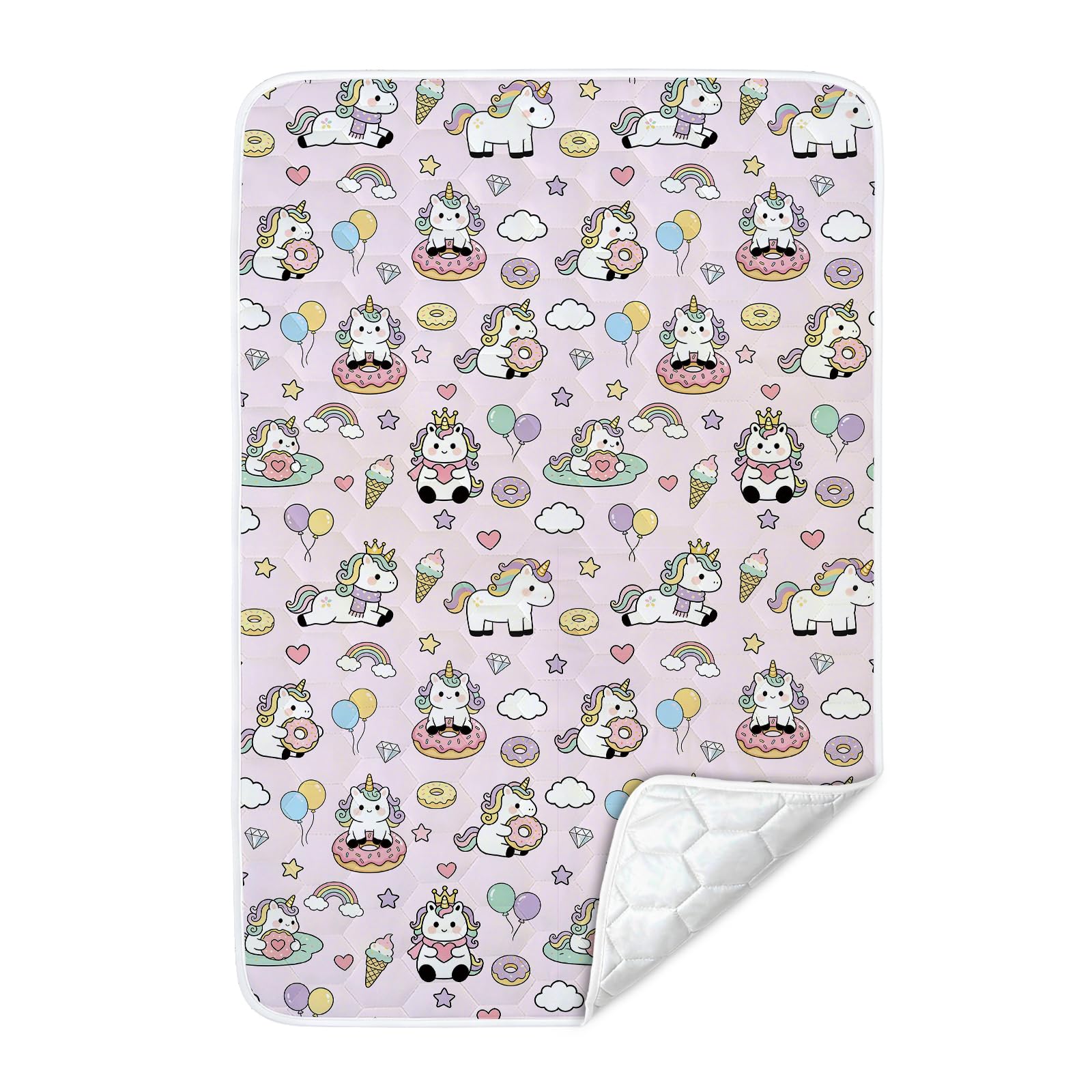 Unicorn Pee Pads, Potty Training Bed Pads, 100% Waterproof & Bed Wetting Sheets for Single & Toddler Beds, Non Slip, Cute Pattern