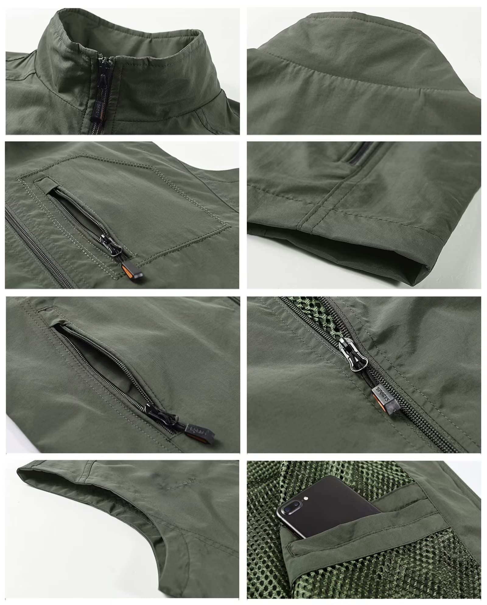 Gilet da Pesca Traspirante da Uomo All'aperto Multi-Tasche Gilet Fotografico Casuale Campeggio Pesca Gilet Air Tempo Libero Giacca Senza Maniche da Uomo Impermeabile