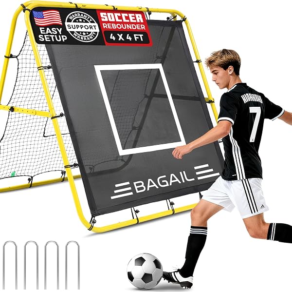 BAGAIL Rete di Rimbalzo Calcio Bifacciale Regolabile