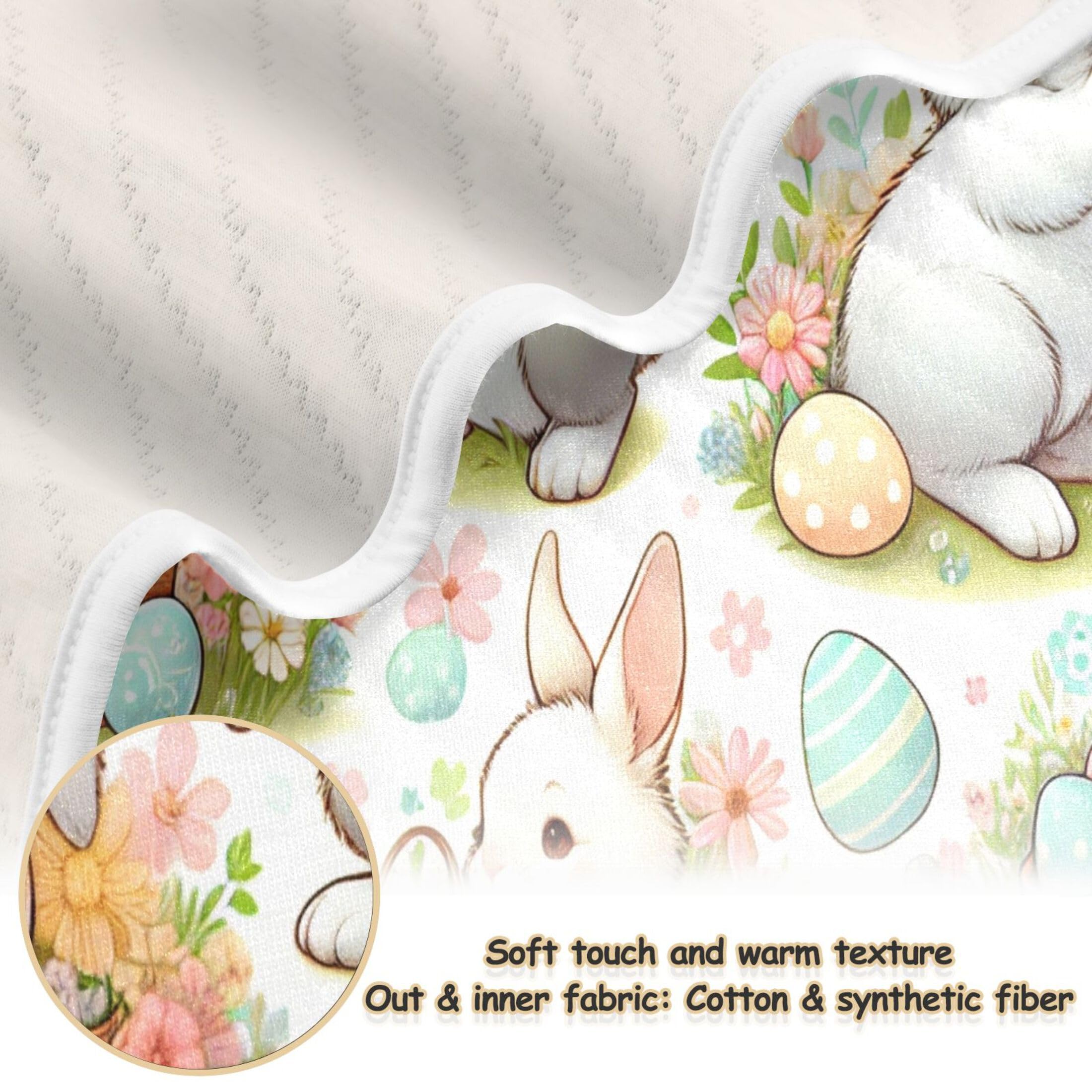 Burbuja Easter Bunny Baby Blanket for Boys Girls, Nursery Soft Warm Swaddling Receiving Baby Blankets, 30x40 in Toddler Blanket