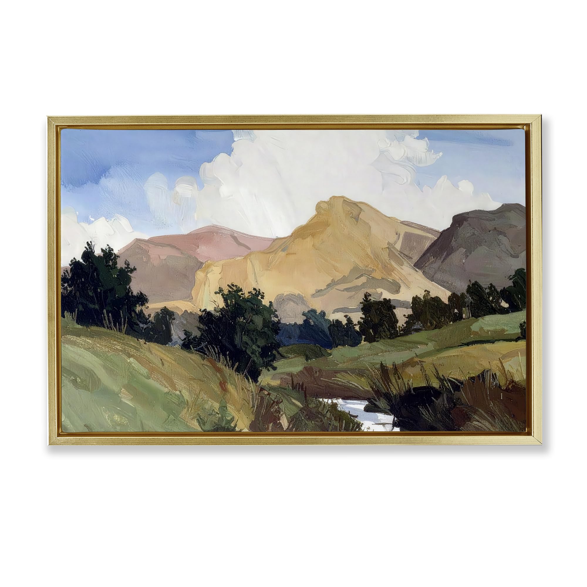 'River Mountain Divide'| Floating Frame Canvas Art