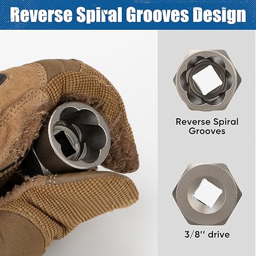 Miniatura 3 de SHALL Juego de extractor de tornillos de perno de 34 piezas, estuche con extractor de pernos de 13 piezas, broca de 5+5 piezas, extractor de