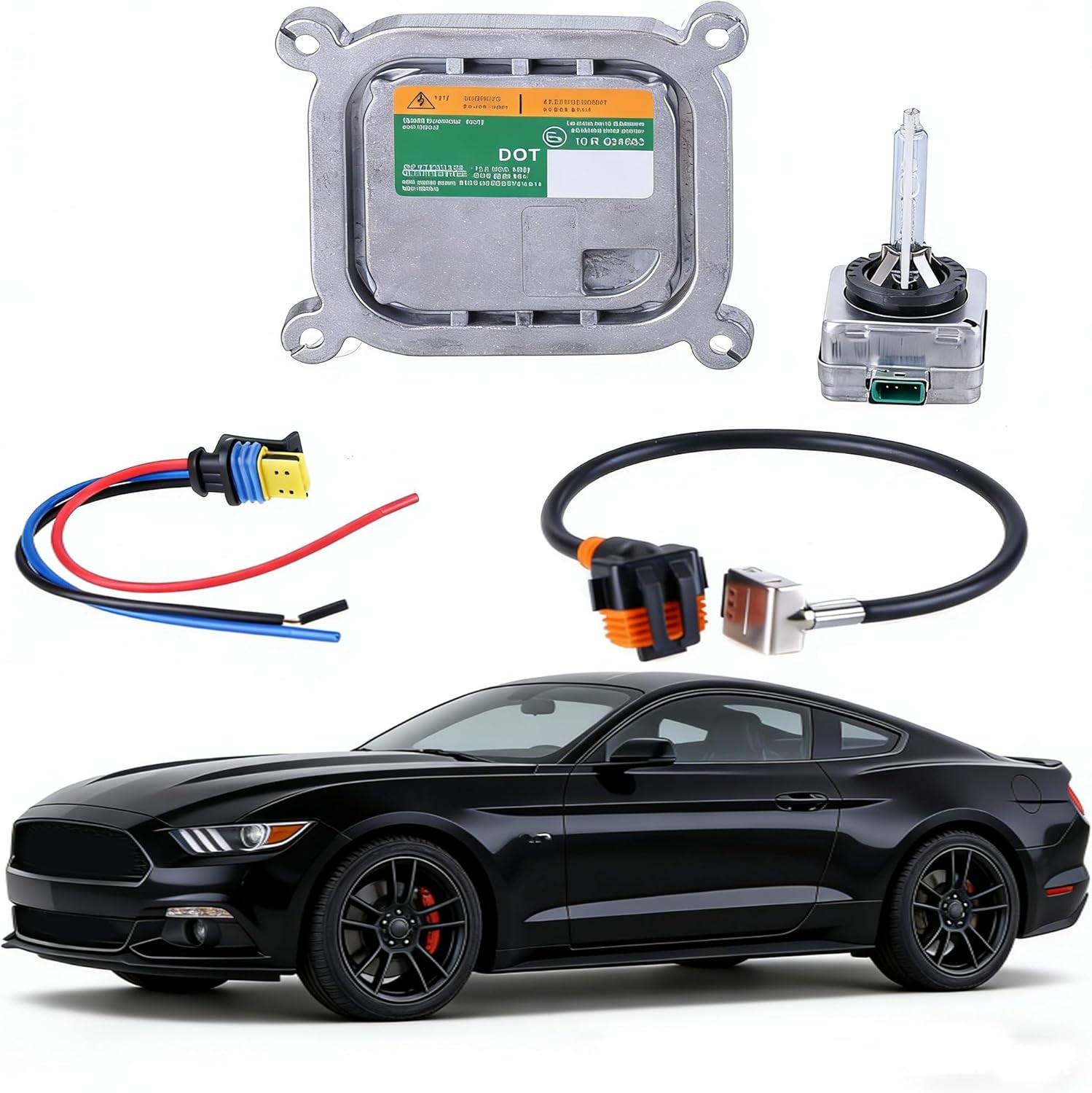 HID Headlight Ballast W/Igniter & D3S Bulb for Ford Edge Escape Explorer, for F150 Flex Mustang Taurus 8A5Z-13C170-A 7L7Z-13N021-A Xenon Ballast Control Module
