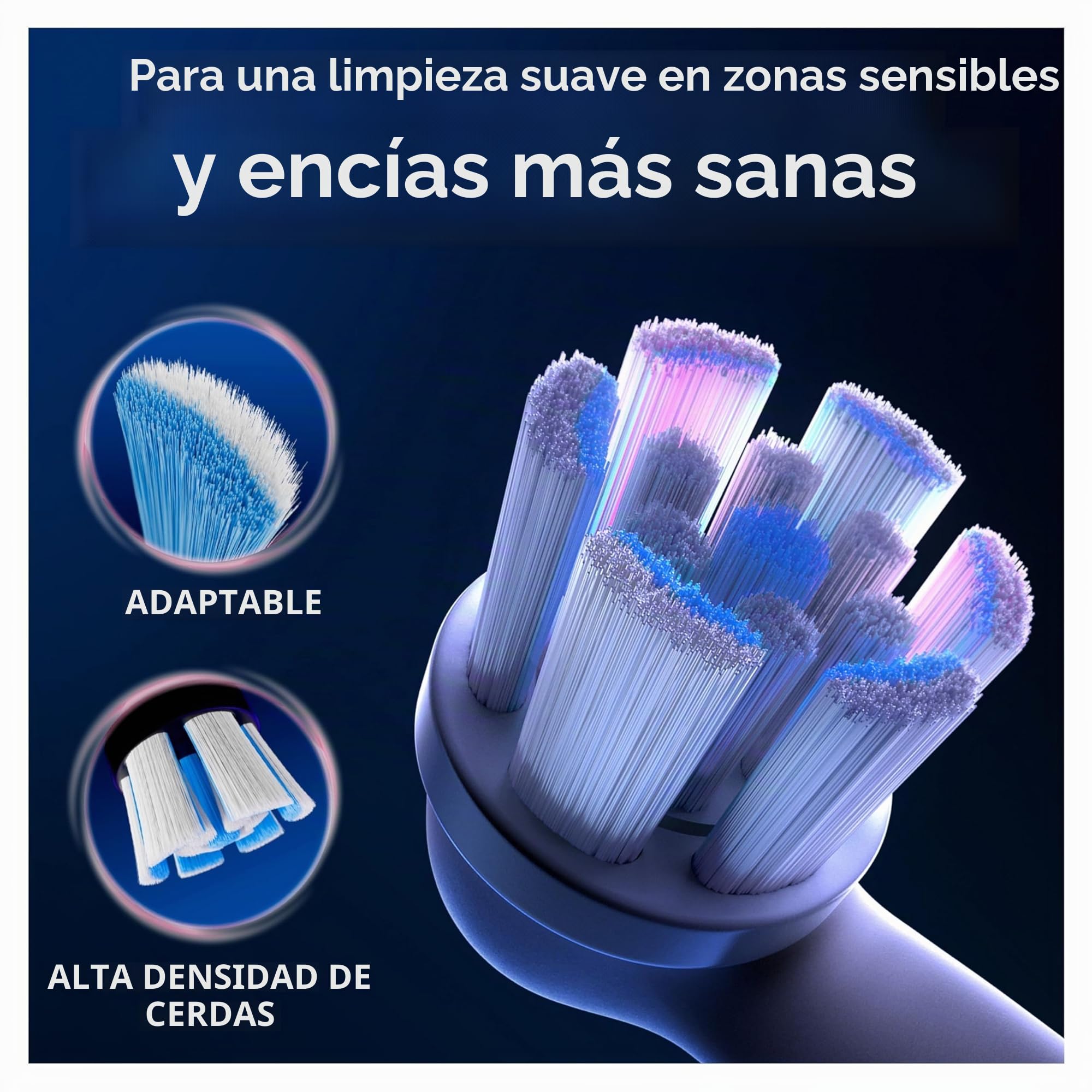 Oral-B Serie iO Gentle Care, Cepillos redondos de repuesto auténticos, adecuados para encías sensibles, 8