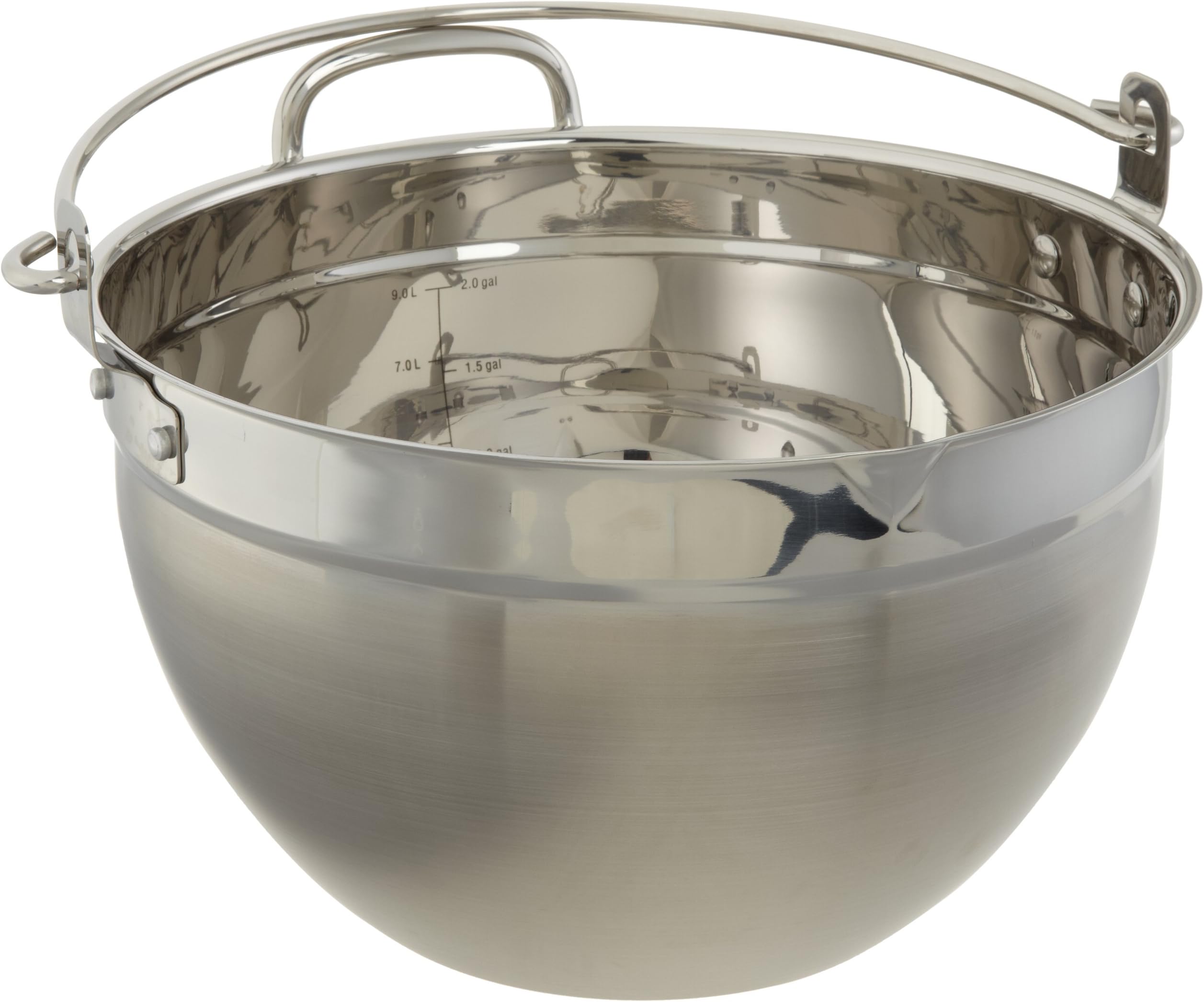 CucinaProStainless Steel Maslin Jam Pan - 9909, Dishwasher Safe, Pouring Spout, Black