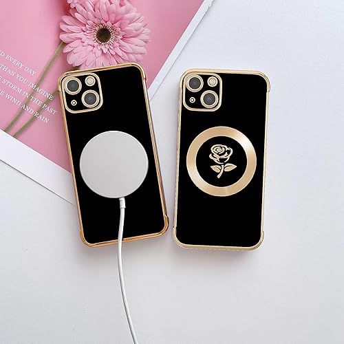 Miniatura 3 de Funda magnética para iPhone 11, diseño floral, galvanizada, delgada, diseño floral, diseño magnético para iPhone 11, de silicona suave a prueba de