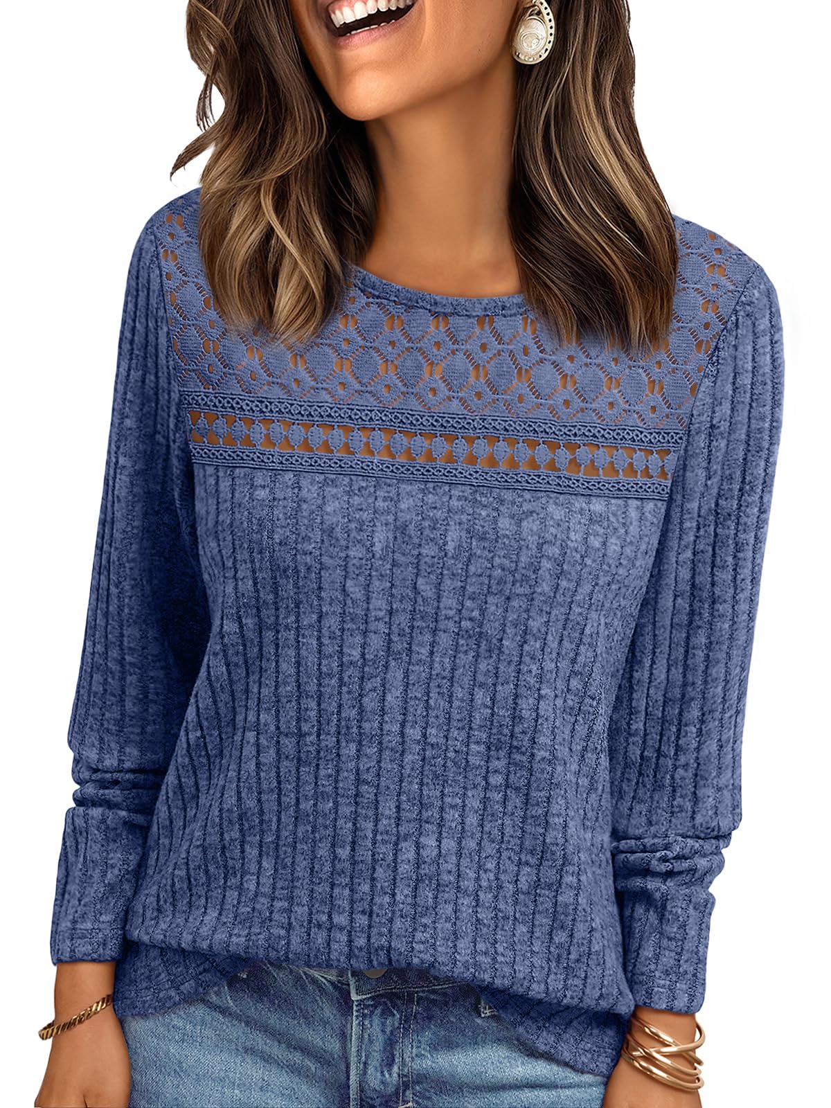 AUTOMET Womens Lace Long Sleeve Shirt Fall Top Fashion Dreesy Casual Tunic Sweaters Mesh Clothes Trendy Work Cute Outfits