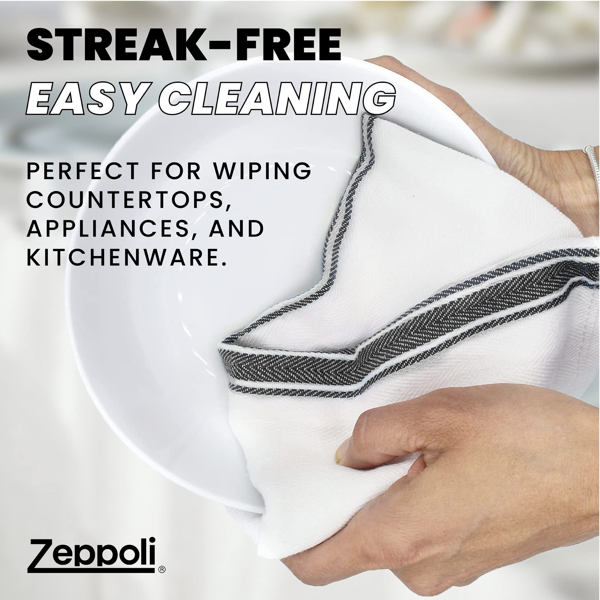 Zeppoli Classic Kitchen Towels 30Pack 100 Cotton Dish Towels