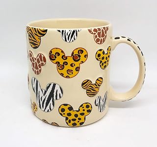 Walt Disney World Animal Kingdom Mickey Mouse Pattern Ceramic Mug Cup NEW