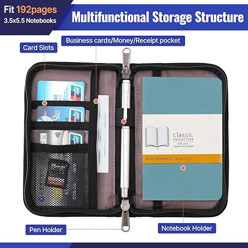 Miniatura 3 de Funda de diario para cuadernos de notas de campo, funda de bolsillo para Moleskine Cahier de 3.5 x 5.5 pulgadas, planificador de diario, cubierta de