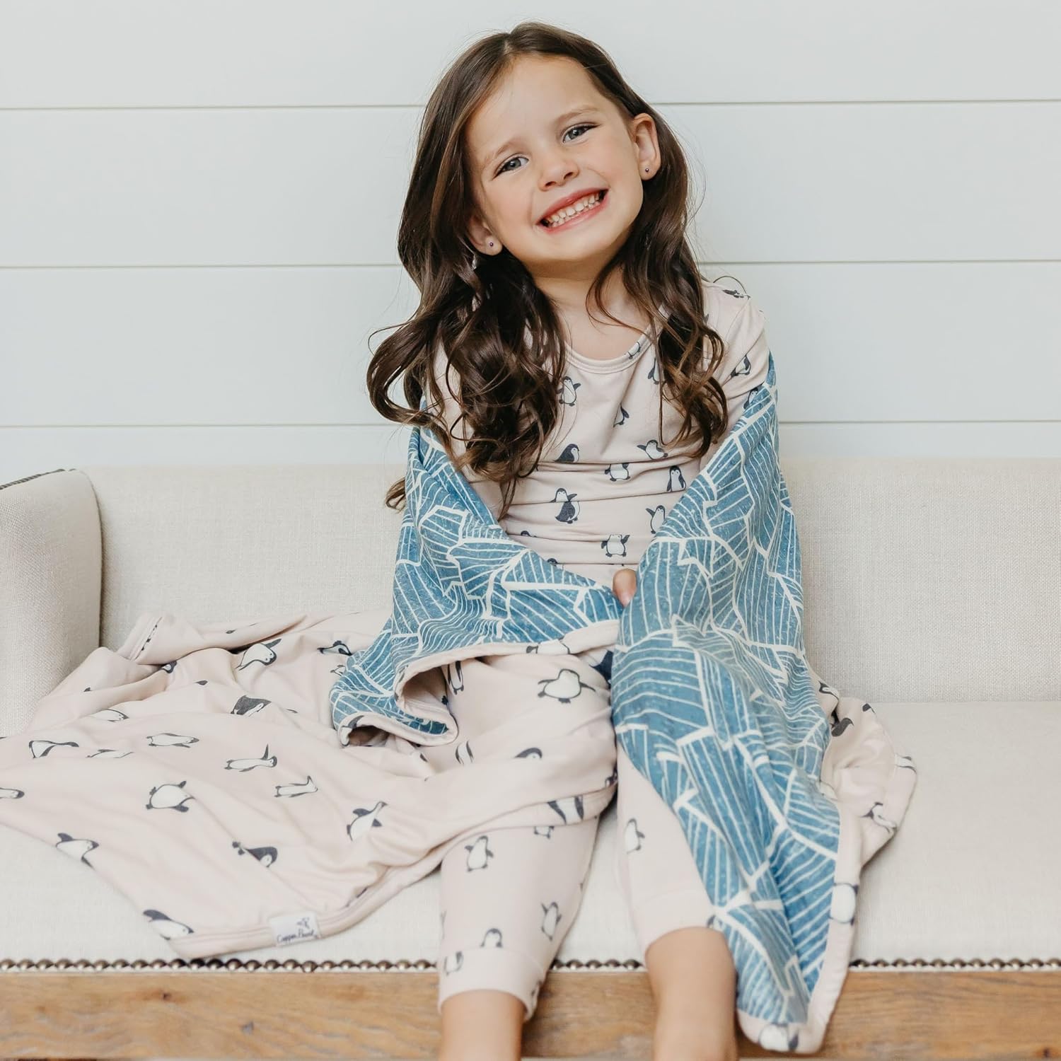 Copper Pearl Penguins 3-Layer Stretchy Quilt