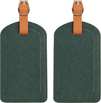 Adventure GoodsPremium Colored Luggage Tags for Luggage, Travel Bags and Suitcases by Adventure Goods - Green (Pack of 2)