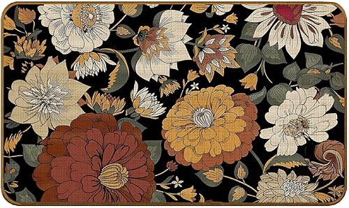 Miniatura 11 de Tapete abstracto bohemio, floral, Groovy Retro de los años 70, antideslizante, para puerta delantera, porche, interior, exterior, entrada, entrada,