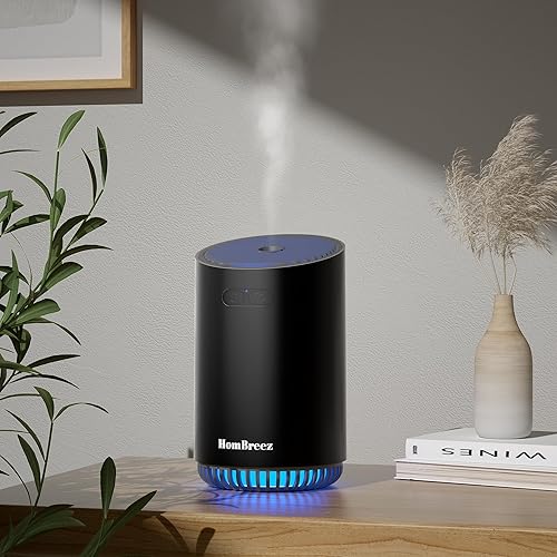 Difusor portátil de aromaterapia de 10.8 fl oz, difusor de aceite esencial recargable con luz LED, humidificador de niebla fría con 2 modos de